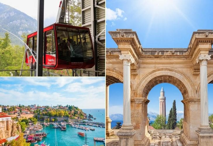 Hadrian Kapısı ile Yivli Minare, eski liman ve teleferik: Antalya ve Kaleiçi'nin simgeleri