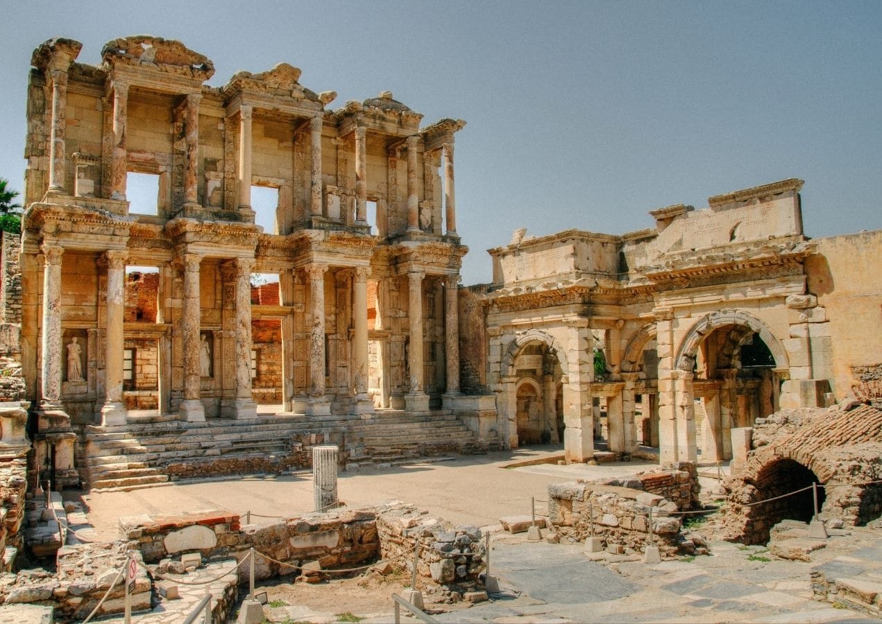 Library of Celsus and the ancient street at Ephesus